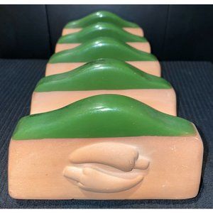 Glazed Ceramic Pottery Clay Southwestern Chili Pepper Accented 4 Ct Taco Holder